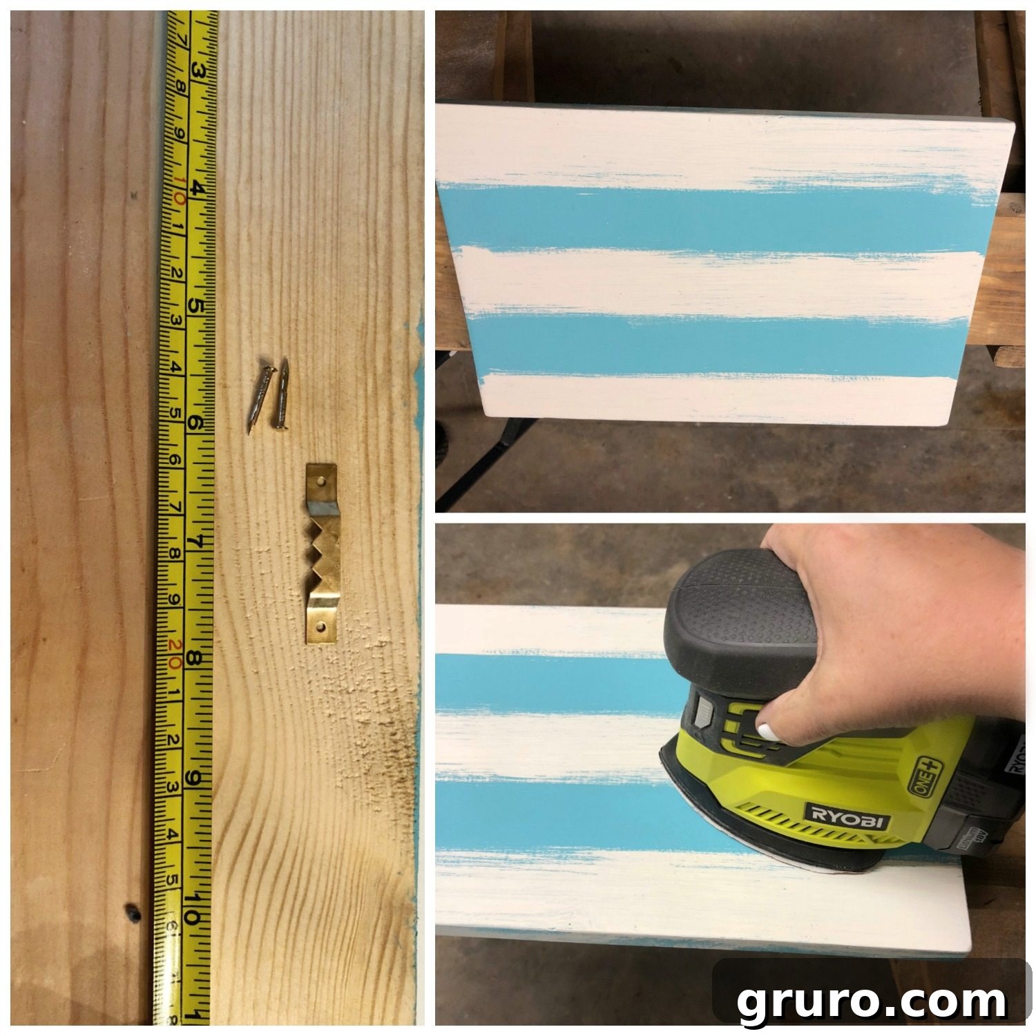 Design Your Own Photo Showcase 4 Painting and sanding steps for crafting a photo frame