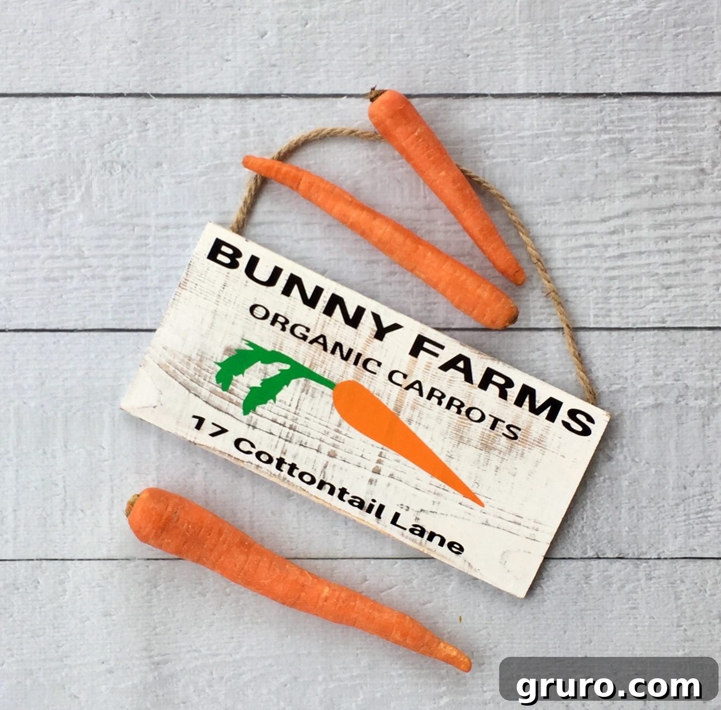 White rustic bunny sign perfect for Easter decor
