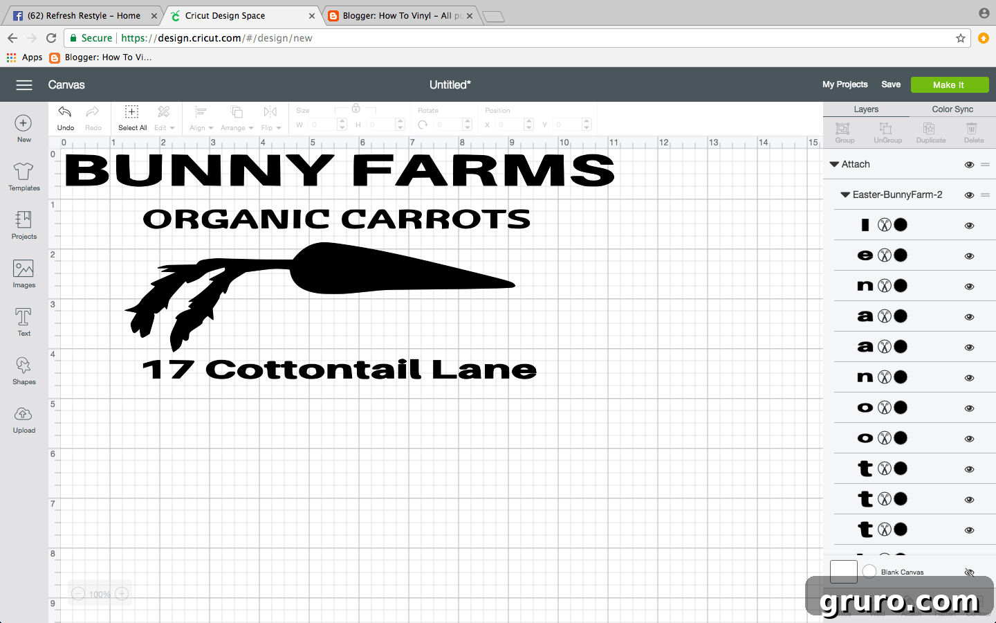 Cricut machine preparing to cut out a bunny sign design