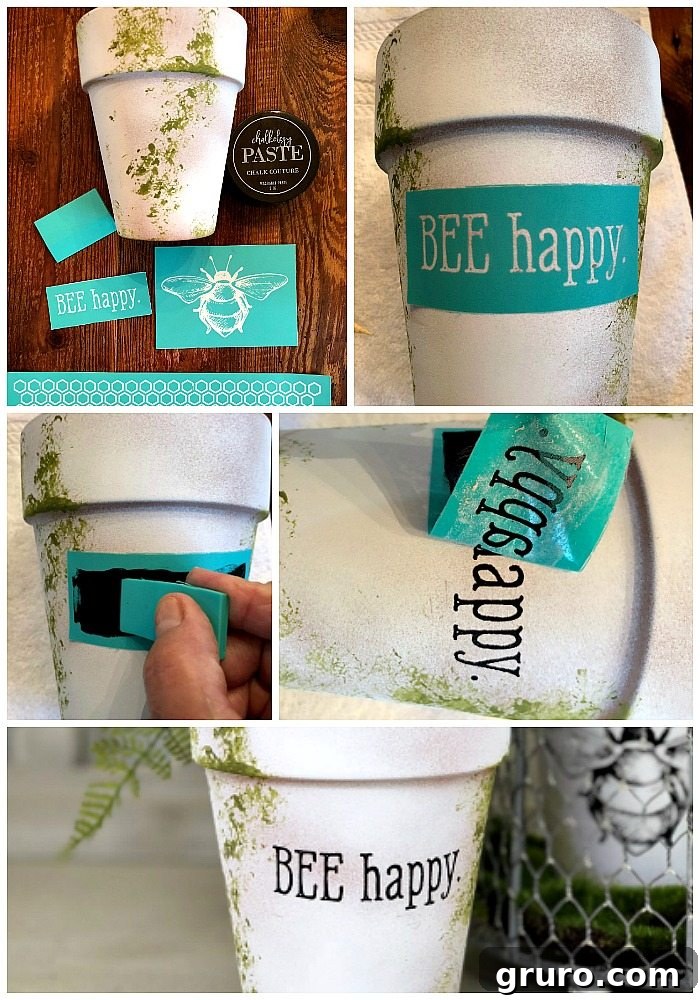 Step-by-step: How to apply Chalk Couture transfers on clay pots Apply Chalkology Transfer to Clay Pot
