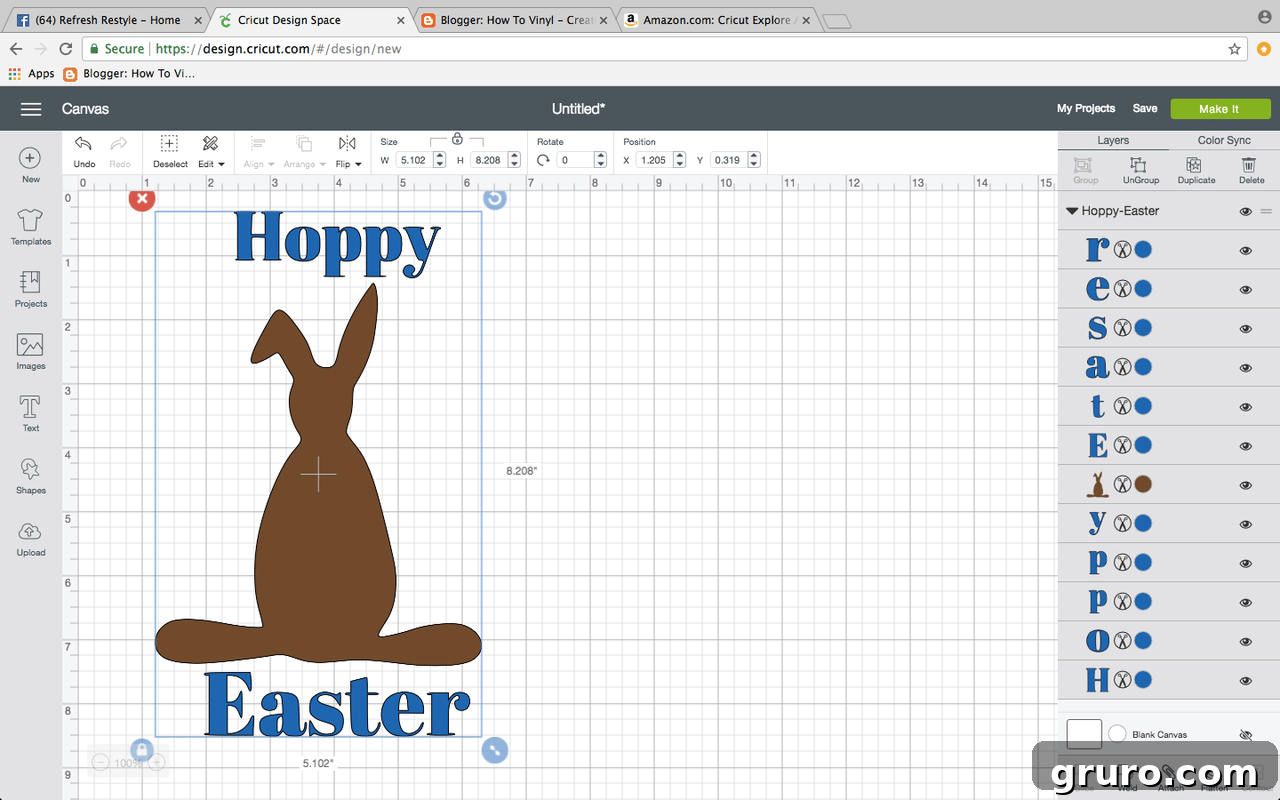 Vinyl chocolate bunny design ready for application on Easter shirt