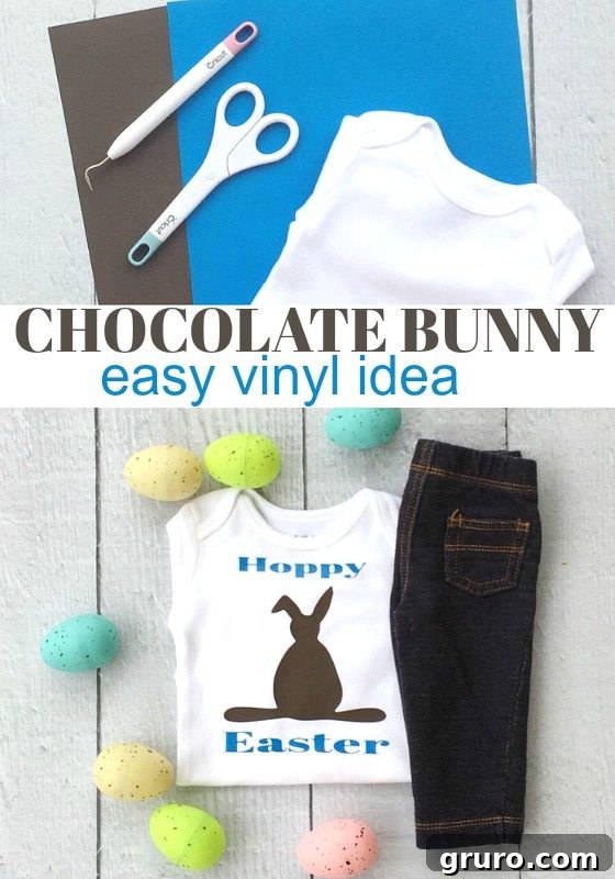 CHOCOLATE BUNNY SHIRT DIY Hoppy Easter Vinyl Cricut Project