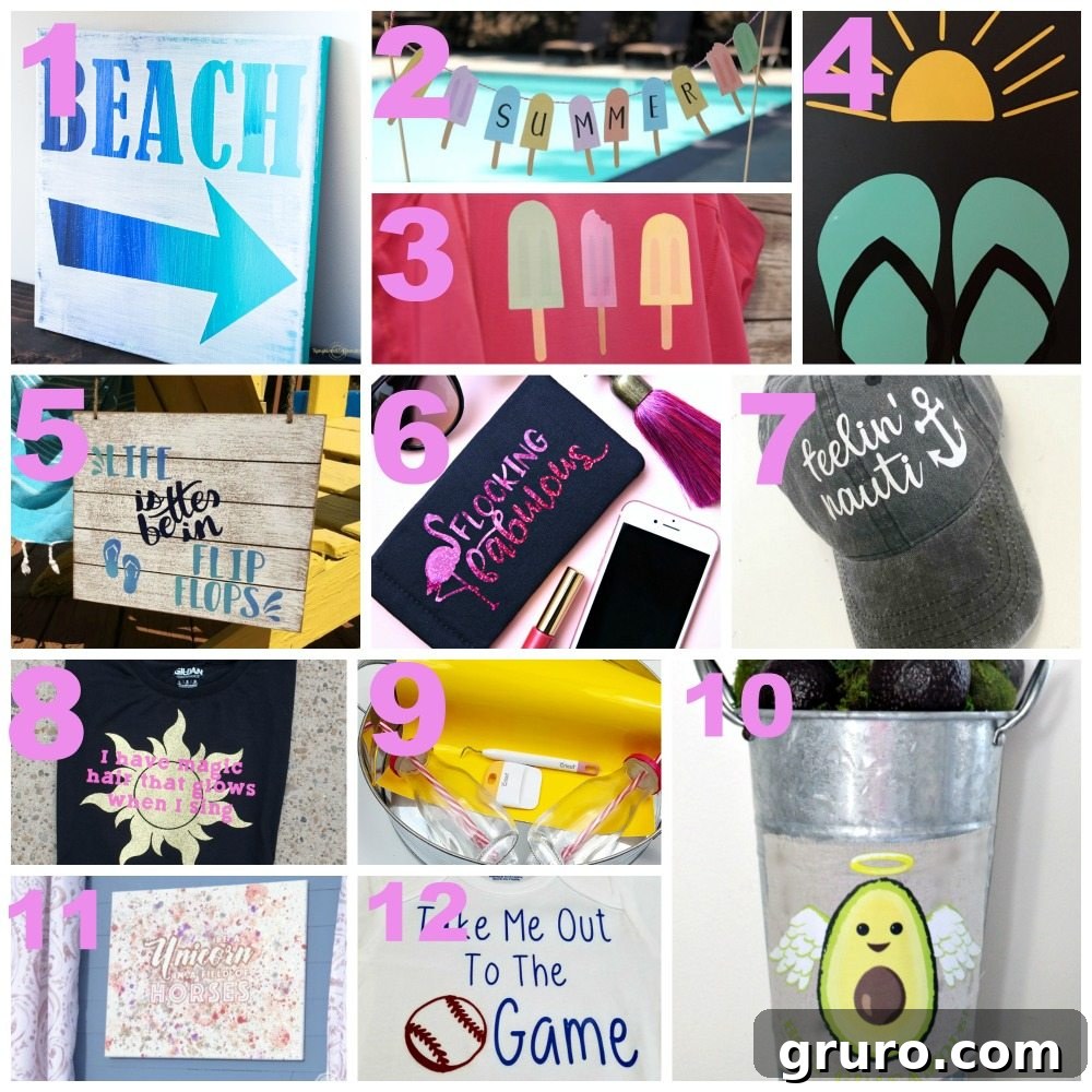 Inspiring Summer Cricut Project Ideas A collection of fun summer projects to make with your Cricut machine, inspiring creative ideas.