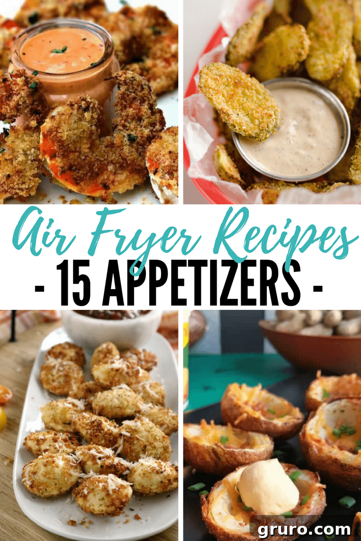 A second image showcasing a delicious spread of air-fried appetizers, highlighting their golden and crispy texture, ready for serving.