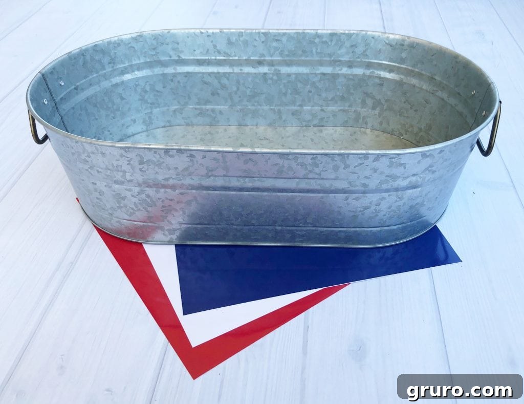 Galvanized Tub Patriotic idea