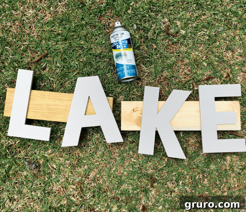 spray paint paper letters