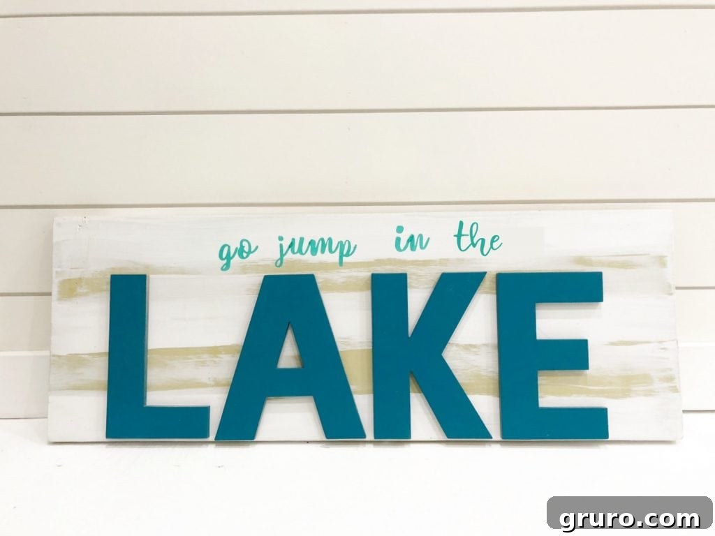 Lake sign easy to make for lake house decor