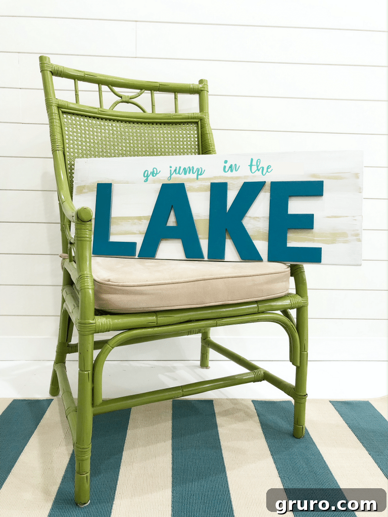 Make this Lake Sign for personalized home decor