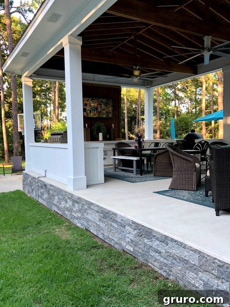Completed AirStone Base of Porch Base of porch covered in Airstone