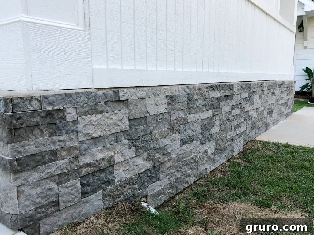 Elegant Rear Wall Covered with AirStone Cover blocks with Airstone