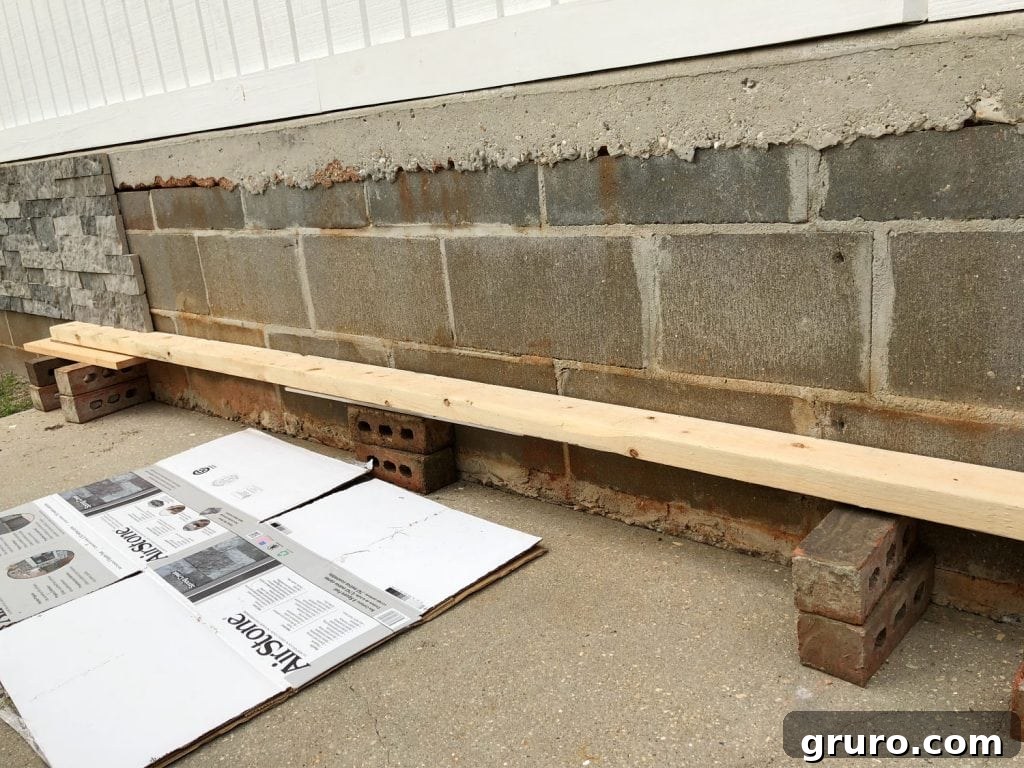 Installing AirStone on Your Block Foundation 5 Create a level area for stone