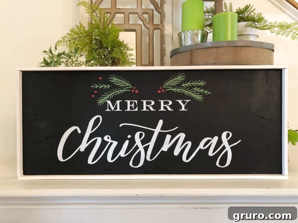 Dual Sided Farmhouse Sign - Christmas and Gather Rustic Decor Instructions Flip your reversible sign to display a festive 'Merry Christmas' message for the holidays.