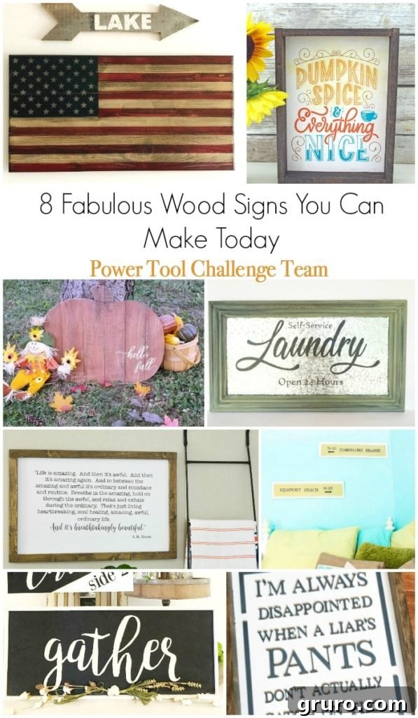 8 DIY Wood Sign Ideas for Rustic Farmhouse Decor - Inspiration and Tutorials A collection of 8 unique DIY wood sign ideas for rustic farmhouse decor.