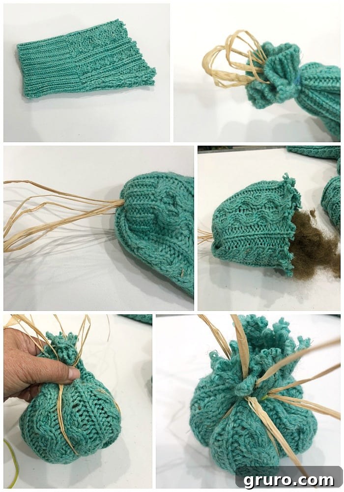 Step by step sweater pumpkin
