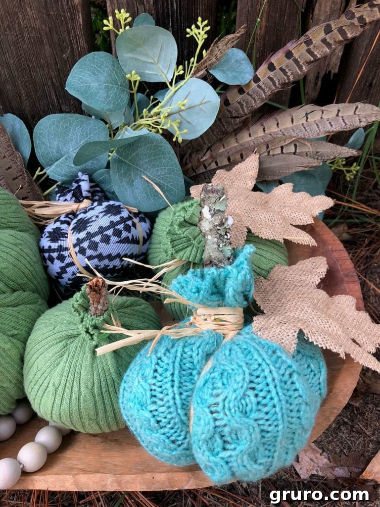 Make these sweater pumpkins