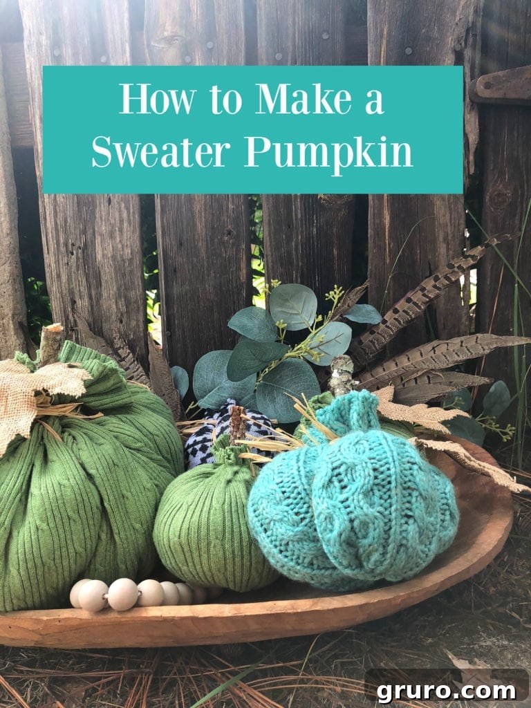 Easy DiY make a sweater pumpkin