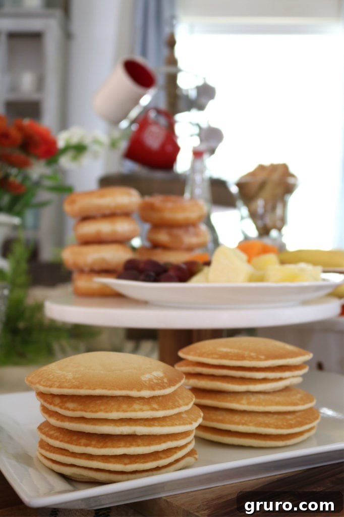 Pancakes for breakfast coffee bar