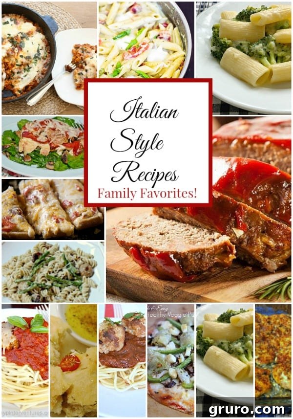 Italian Style Recipes Pinterest graphic