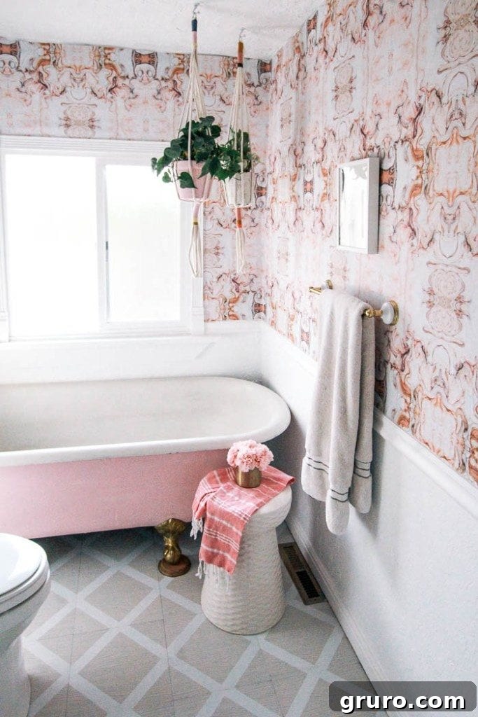 Peel and stick bathroom tile installation