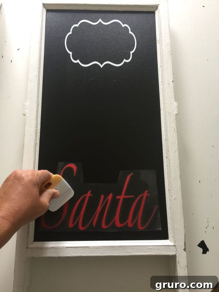 Cricut vinyl design for a Santa countdown sign.