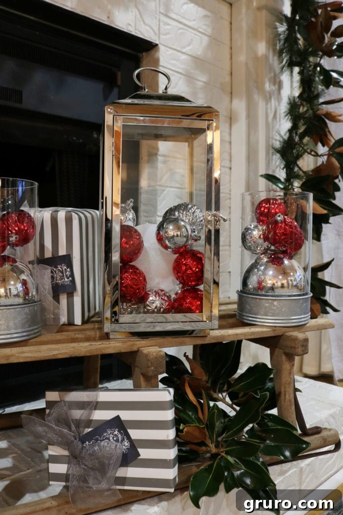 Silver and galvanized candle holders