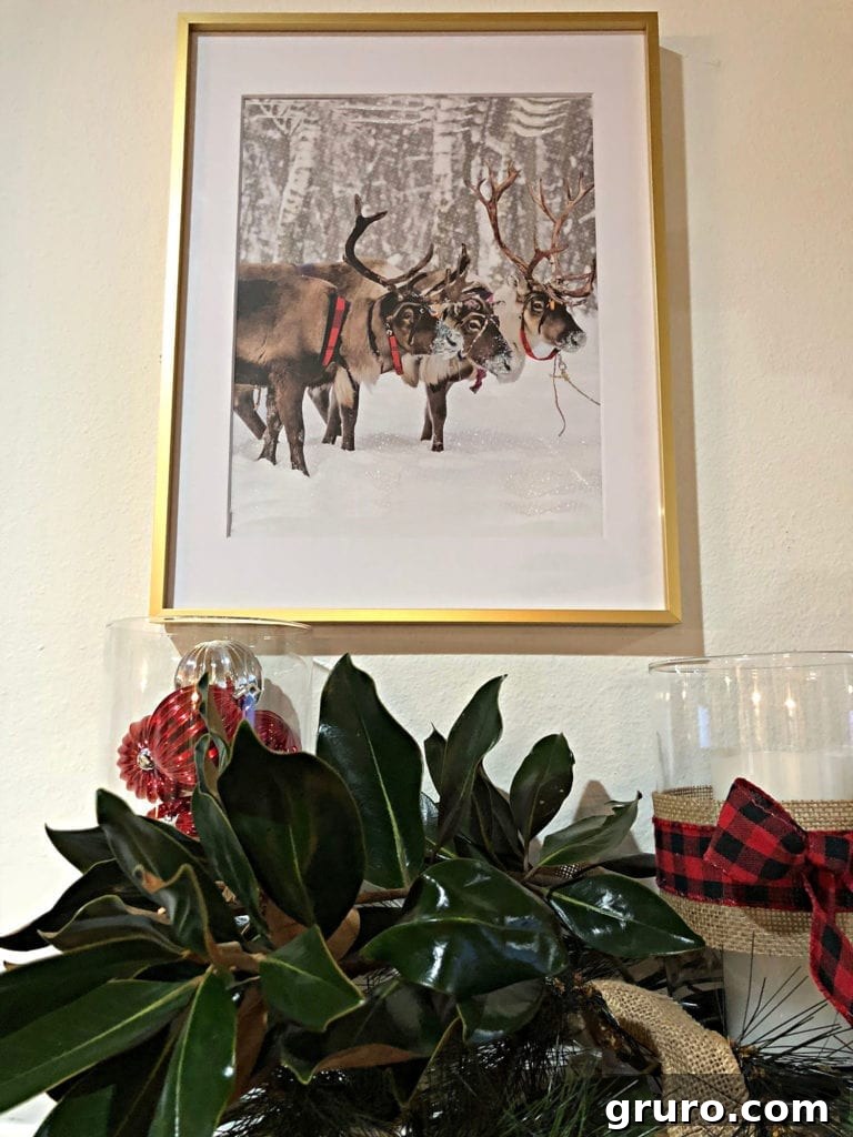 Christmas bag art BHG frame is Affordable Christmas Decor