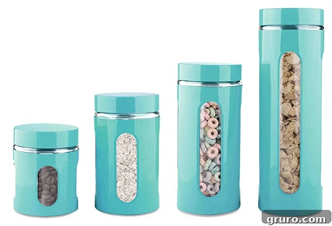 Retro turquoise toaster Turquoise canister set