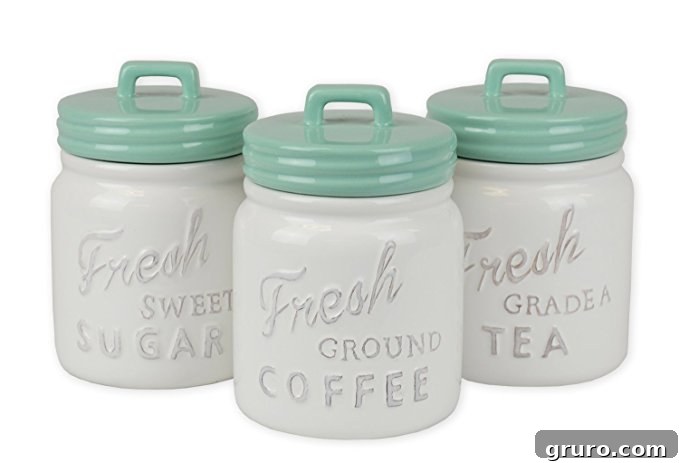white and turquoise canister set white and turquoise canister set