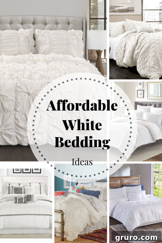 White Bedding Ideas - Affordable and stylish options from Walmart