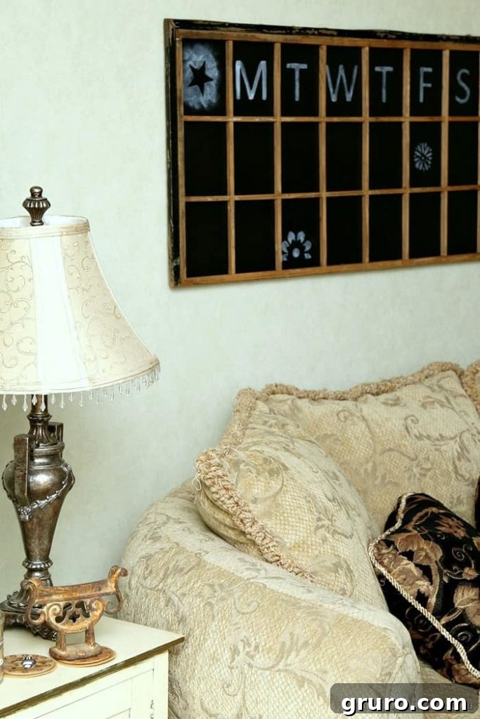 100+ Thrift Store Makeovers - repurposed window Rustic Window Chalkboard - A repurposed old window frame transformed into a charming and functional chalkboard for home messages.