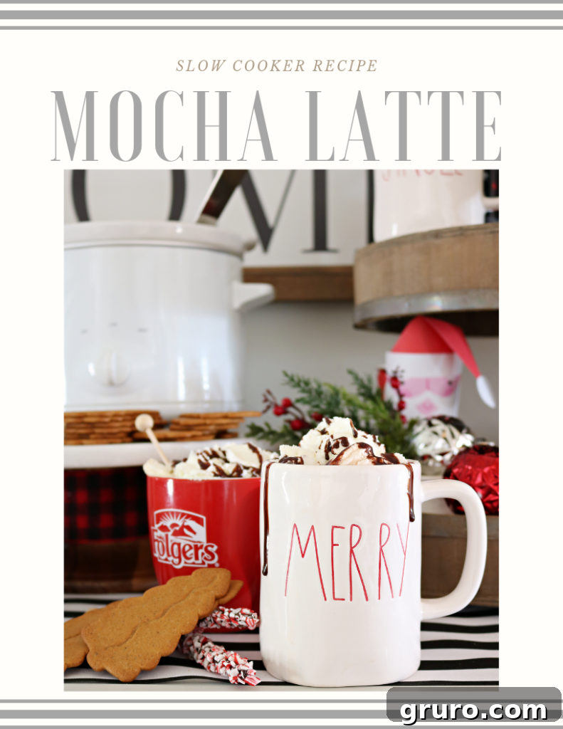Decadent Slow Cooker Mocha Latte 2 Rich and creamy slow cooker mocha latte, perfect for holiday gatherings