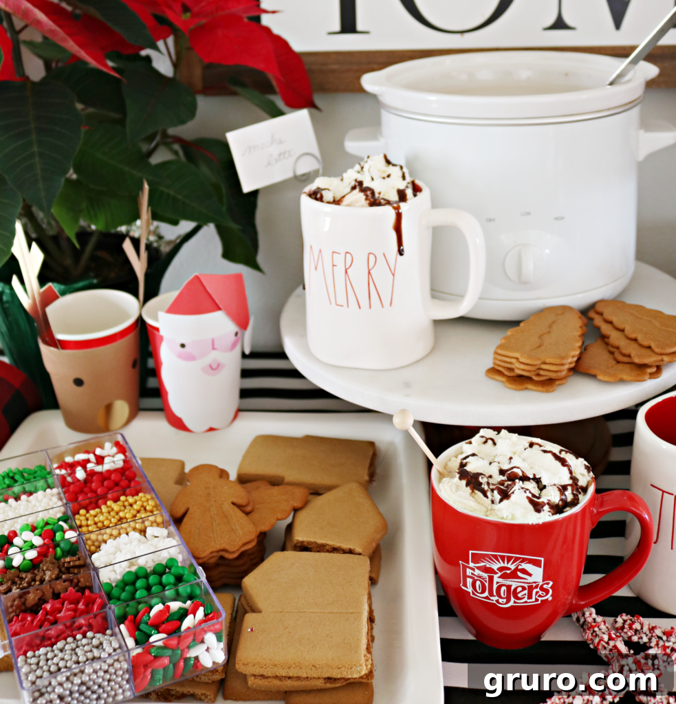 Decadent Slow Cooker Mocha Latte 12 Mocha Latte as a perfect festive drink for a gingerbread party