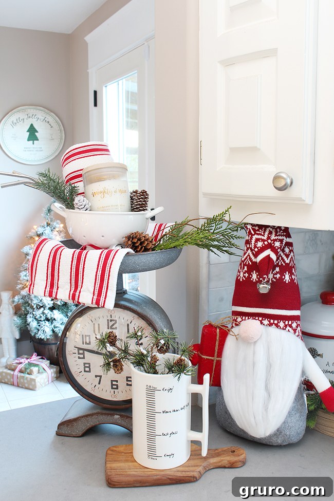 Christmas Kitchen Gnome and Festive Decor Ideas