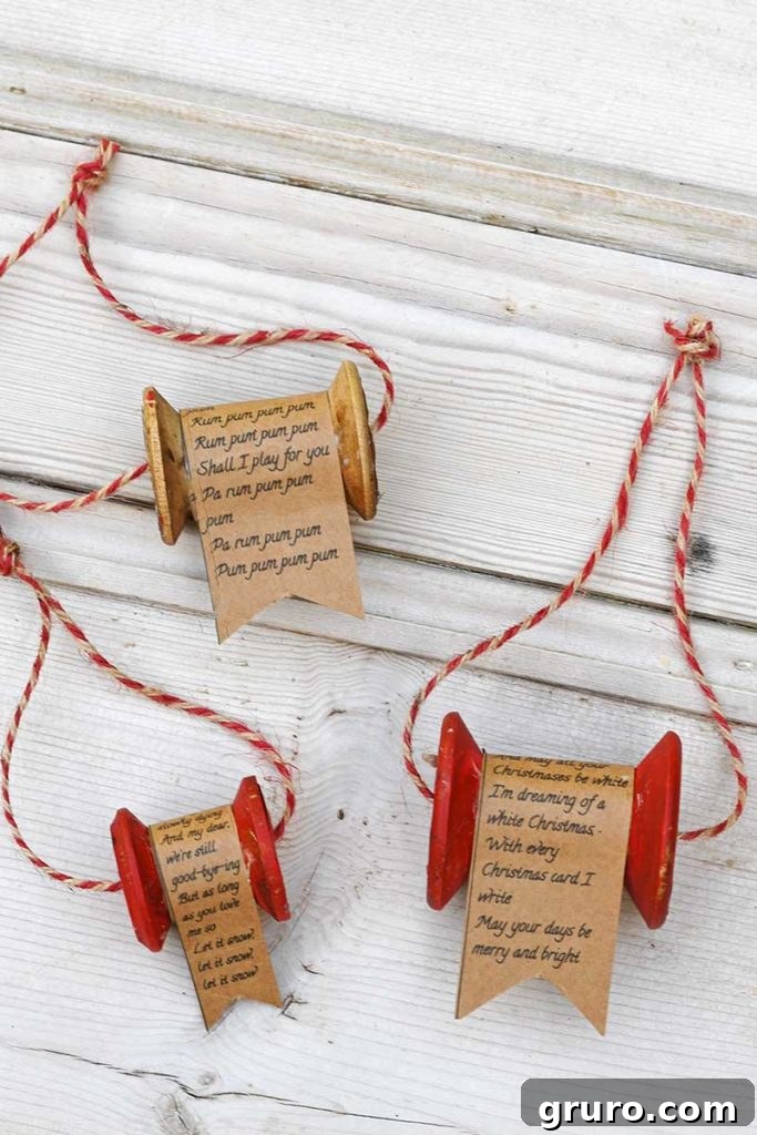 Handmade Vintage Spool Ornament for Christmas Tree