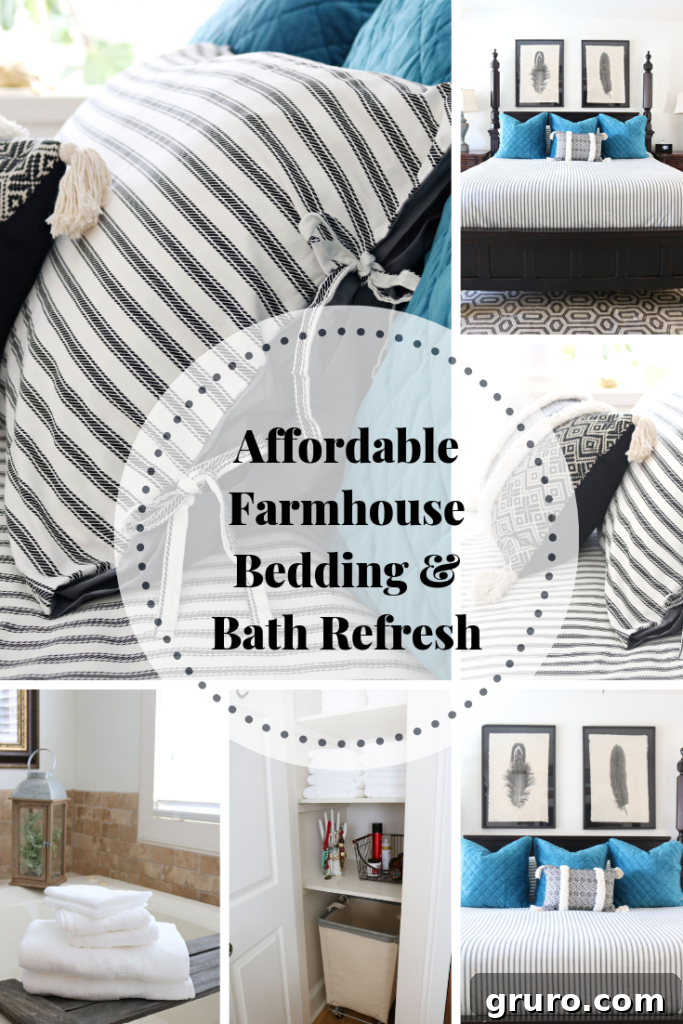 Fresh Bedding & Bath refresh - affordable neutral decor ideas for a serene home