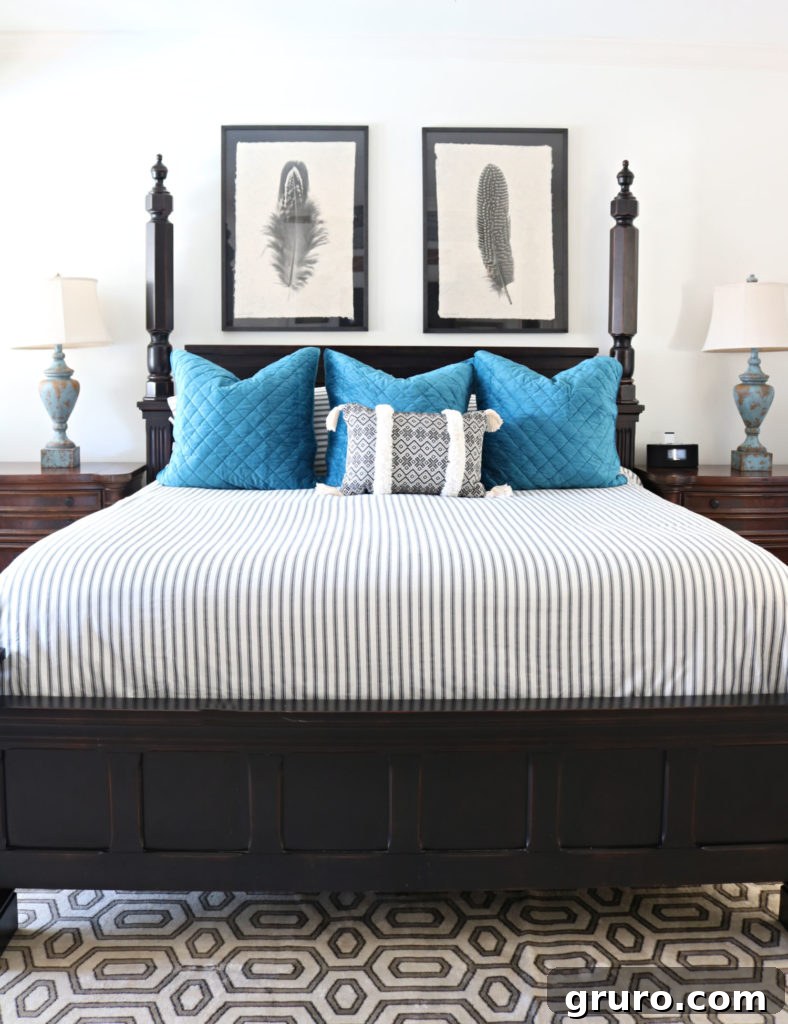 New farmhouse bedding - Better Homes & Gardens at Walmart - black, white, and blue aesthetic