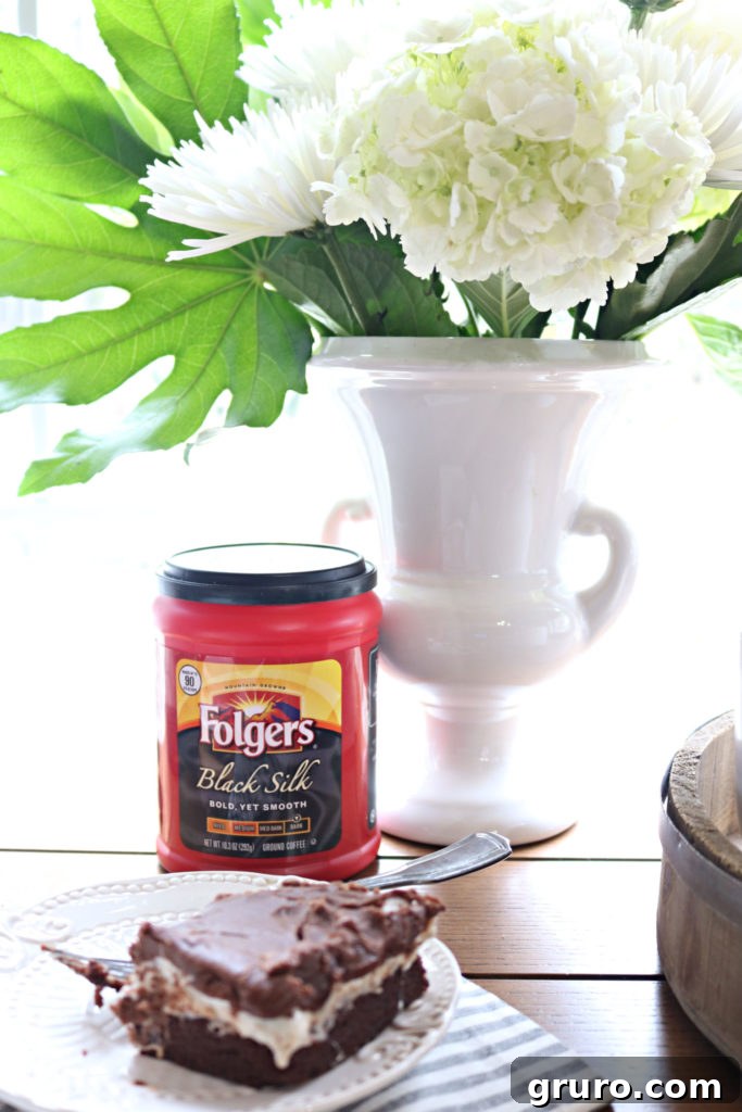 Folgers Black Silk and Mississippi Mud cake recipe