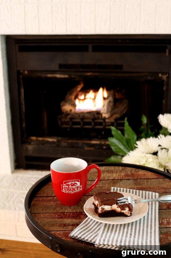 Folgers and dessert Mississippi Mud cake - perfect coffee pairing