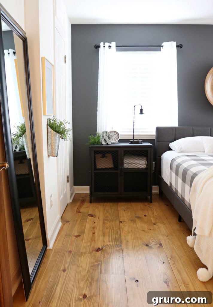 Modern Farmhouse Bedroom Makeover: Industrial accents BHG farmhouse industrial decor elements for the Modern Farmhouse Bedroom Makeover