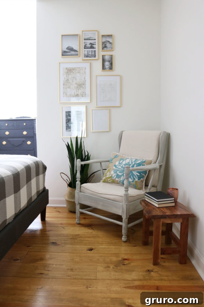 Modern Farmhouse Bedroom Makeover: Gallery wall inspiration Easy BHG gallery wall design for a Modern Farmhouse Bedroom Makeover