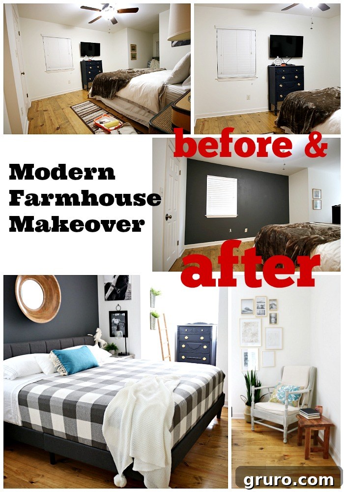 Modern Farmhouse Makeover: Affordable bedroom transformation Modern Farmhouse Makeover: Easy and affordable bedroom ideas