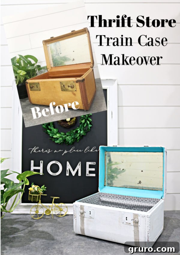 Vintage Train Case Makeover Vintage train case makeover before and after, a fresh look for an old thrift store find