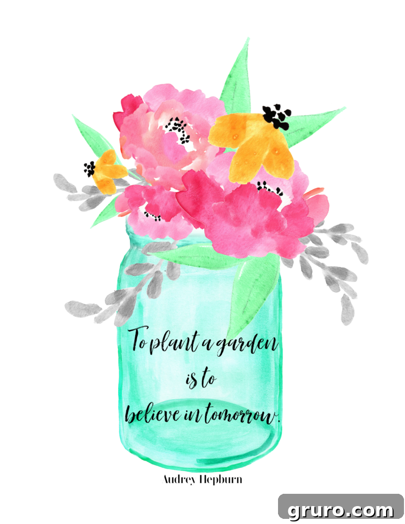 Small Space Gardens 3 Plant a Garden Free Print - Container garden reminder