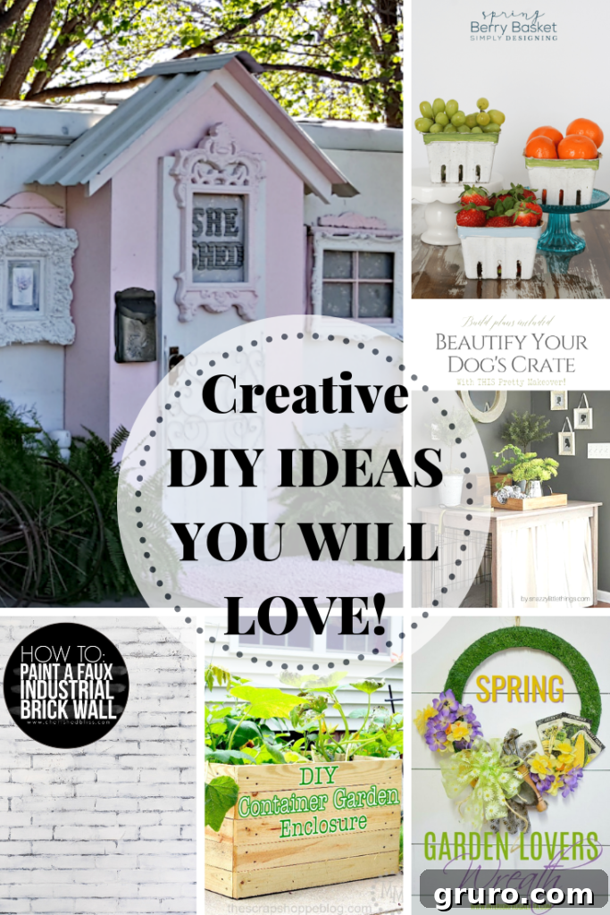 Showcase of creative DIY ideas for home decor, crafts, and garden projects