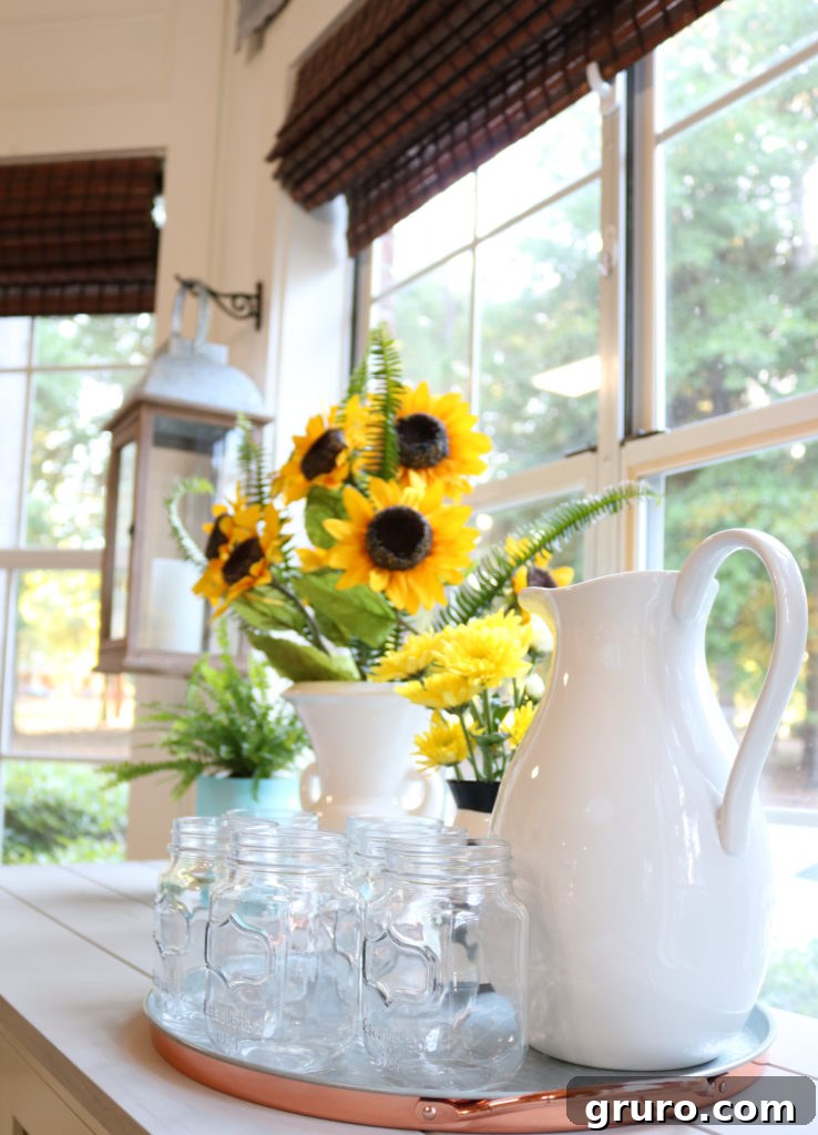 White porcelain pitcher for a buffet