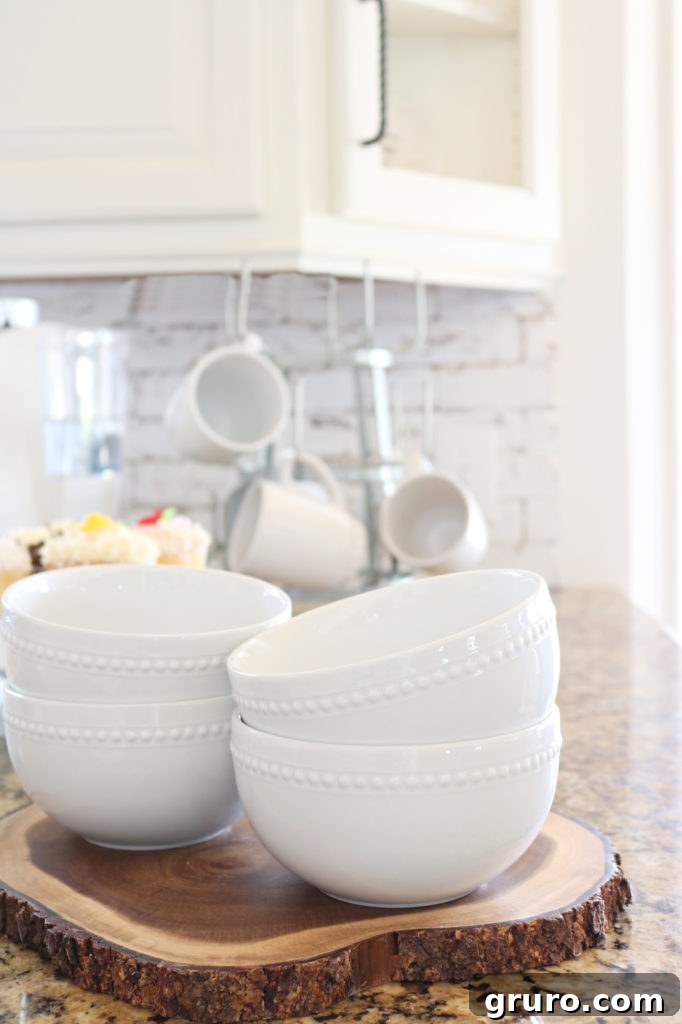 Variety of white porcelain bowls for buffet serving