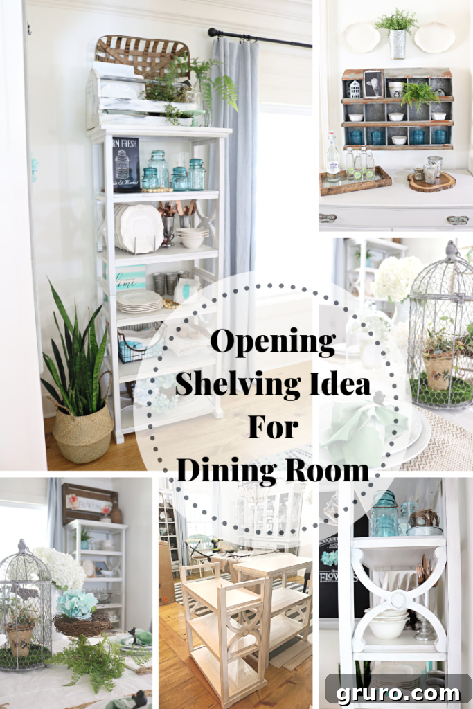 Curated Dining Room Shelving 14 Opening shelving idea for dining room, highlighting the finished project.