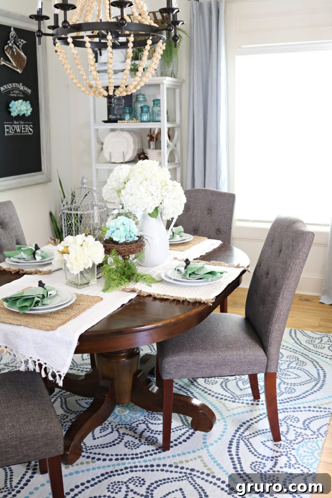 Curated Dining Room Shelving 5 Upholstered chairs plus open shelving in the dining room, creating an elegant and comfortable setting.