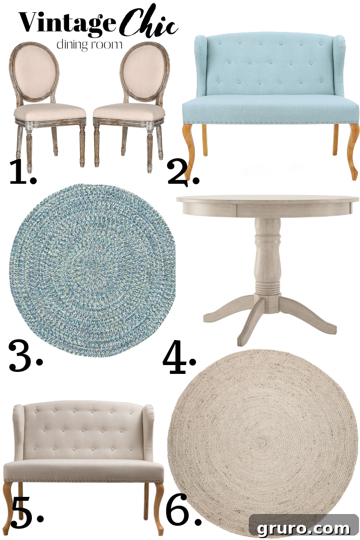 Elevate Your Space with Vintage Chic Decor 3 Elegant Vintage Chic Dining Room with Round Table and Wingback Chairs