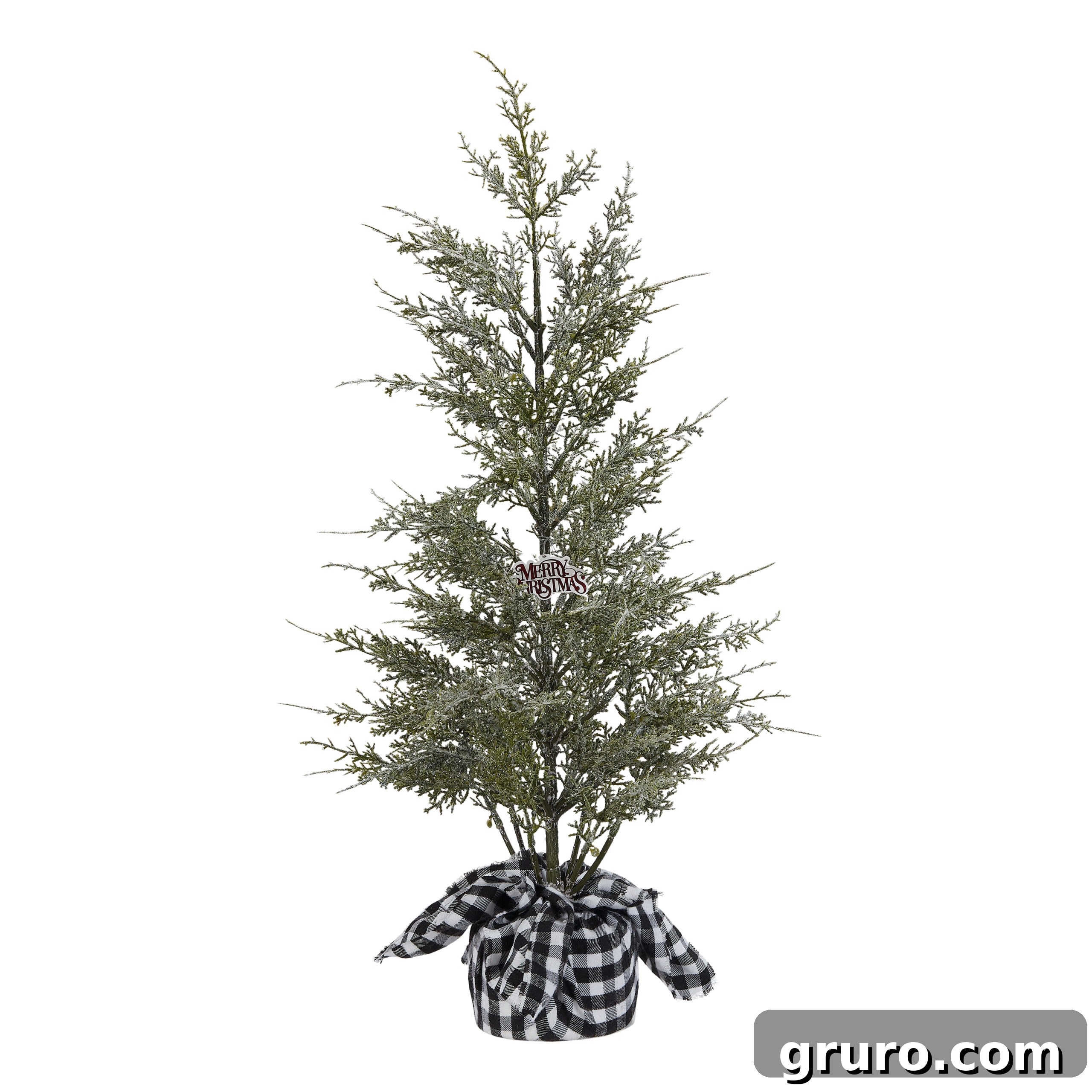 tree in buffalo check fabric wrap